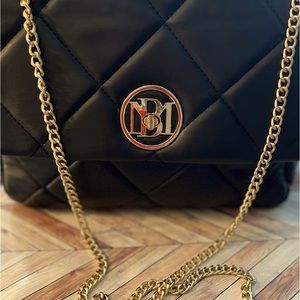 Badgley Mischka chain Crossbody Bag with big Diamond quilting.